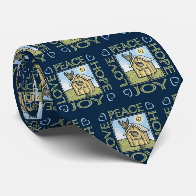 Gravata Amor, Paz, Esperança, Alegria (Rolled)