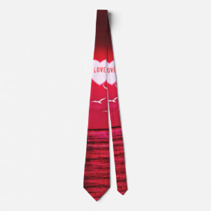 Gravata Amor Sunset - Romântico - Vermelho Negro