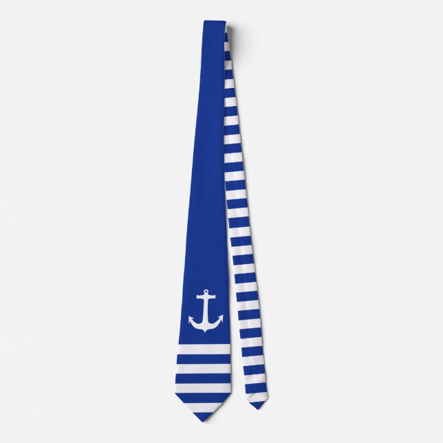 Gravata Anchar branco & listras + seu histórico e ideias (Frente)