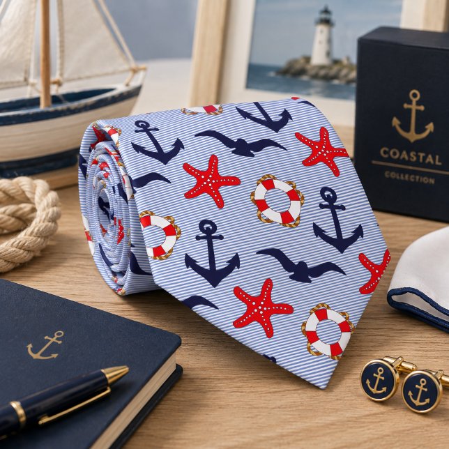 Gravata Âncora Marinha Clássica (Criador carregado)