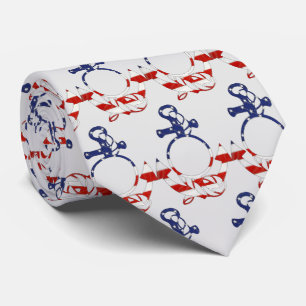 Gravata Âncora Náutica de Bandeira Americana