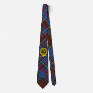 Gravata Anderson Tartan Tie com Clan Motto e Emblem