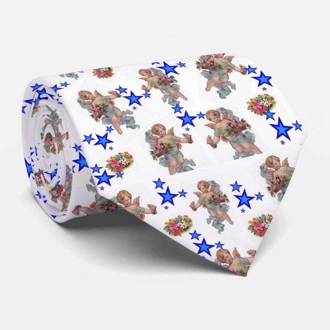 Gravata Angel Blue Stars (Rolled)