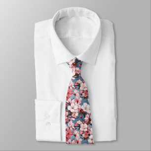 Gravata Anime Cherry Blossom Floral
