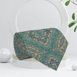 Gravata Antigo Damask Boho Teal E Beige, Afastado<br><div class="desc">Design de gravata de pescoço único com cor damasco angustiada em tons de chel e bege.</div>