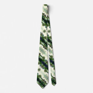 Gravata Antigo padrão de paisagem do Samurai Satin japonês