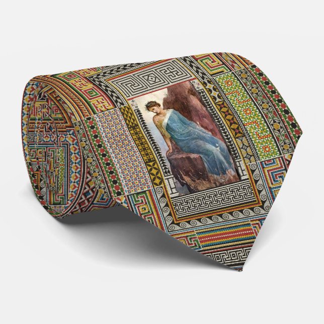 GRAVATA ANTIQUE MULHER ROMANA FIGURA COM MOSAÍDOS POMPEII (Rolled)