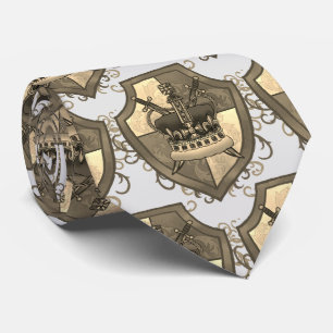 Gravata Apelido Família Crest Crown Sword