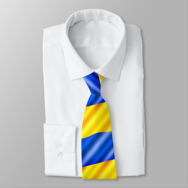 Gravata Apoiar a Ucrânia Neck Tie Bandeira Ucraniana - Lib (Amarrado)