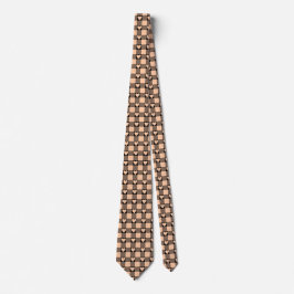 Gravata Apricot Peach Black Buffalo Heart Plaid Neck Tie