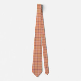 Gravata Apricot White Plaid Classic Pattern Neck Tie