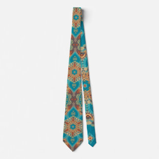 Gravata Aqua Dourada Bohemian Eastern Fusion