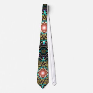 Gravata Aqua Dourada Tie Fractal Starlight