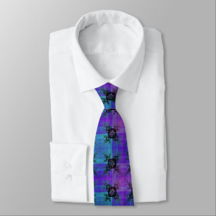 Gravata Aqua e Lilac Fractal Joy Tie
