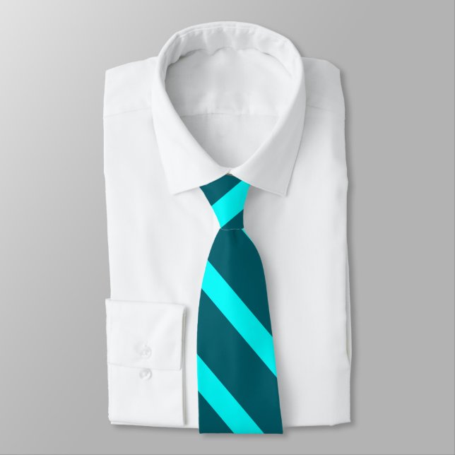 Gravata Aqua e Teal II University Stripe Tie (Amarrado)