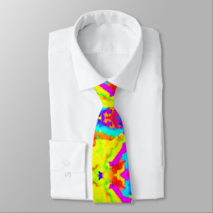 Gravata Aquarela Arco-íris Multicolorido Abstrato