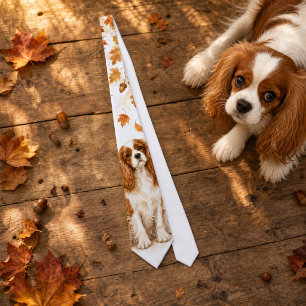 Gravata Aquarela Cavalier King Charles Spaniel Outono
