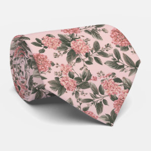 Gravata Aquarela Elegante Rosa Bege Eucalipto      