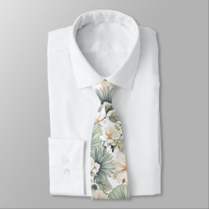 Gravata Aquarela Floral Botânica
