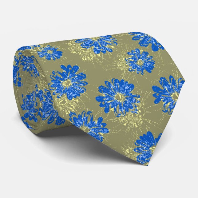 Gravata Aquarius Floral Vintage (Rolled)