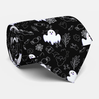 Gravata Aranha-do-mato-branco-fantasma-do-Halloween