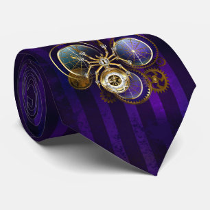 Gravata Aranha Steampunk no fundo roxo