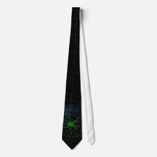 Gravata Aranha verde na teia, webbing