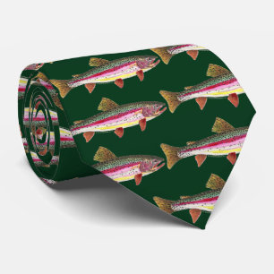 Gravata Arco-Íris - Pintura de peixes para pescadores ang