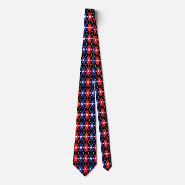 Gravata Argyle Red, White e Blue (Frente)