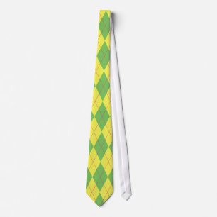 Gravata Argyle verde & amarelo