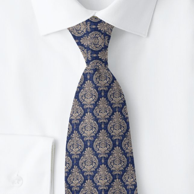Gravata Aristocrat Damask Blue NeckTie (Criador carregado)