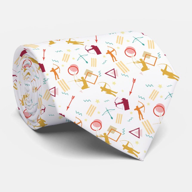 Gravata Arqueiro masculino - Padrão de Arco e seta para ra (Rolled)