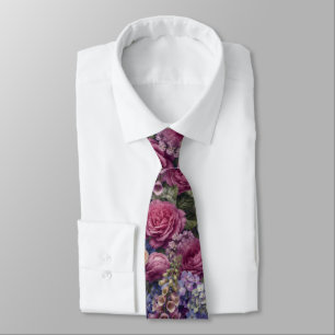Gravata Arranjo Floral Denso de Jardim Inglês