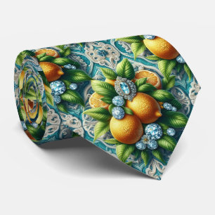 Gravata Art Deco Limão Amalfi Mediterrâneo Diamantes