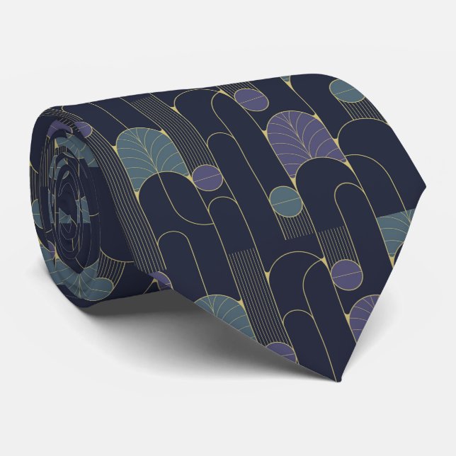 Gravata Art Deco Posta Tie Modern Neck (Rolled)