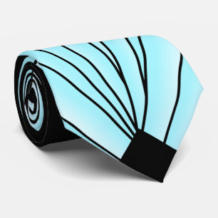 Gravata Art Deco Ventilador Design Blue Neck