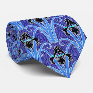 Gravata Art nouveau flor da íris elegante vintage floral