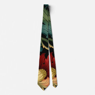 Gravata - Art Nouveau Floral Vermelho