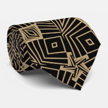 Art Nouveau Preto e Padrão de Ouros Beige