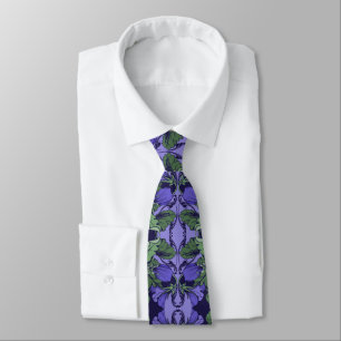 Gravata Art Nouveau Purple Floral Tie