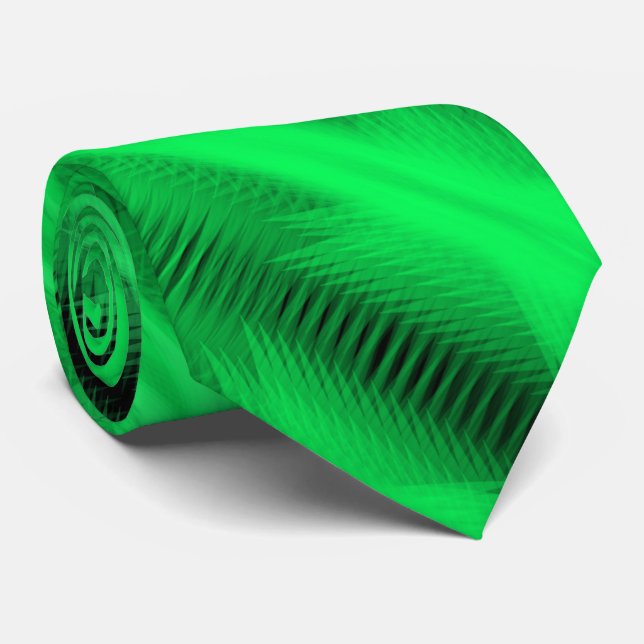 Gravata Arte abstrata diagonal futurista verde (Rolled)