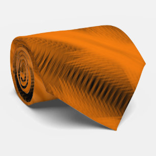 Gravata Arte abstrata futurista em padrão laranja sobre pr