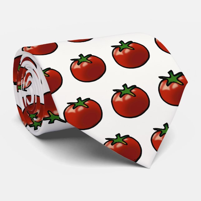 Gravata Arte Botânica de Tomate Vermelho Rústico (Rolled)