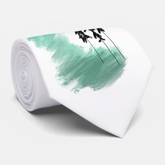 Gravata arte de árvore verde escandinava simples menta mod (Rolled)