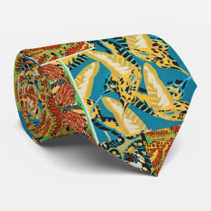 Gravata Arte de Borboleta Art Déco em Amarelo Vibrante e A