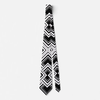 Gravata Arte Deco Preto e Branco Design