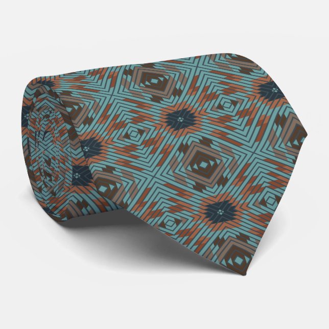 Gravata Arte e Cores Tribais do Sudoeste Americano (Rolled)