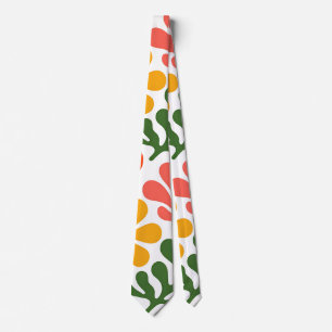 Gravata Arte Floral Abstrata Colorida de Matisse no Estilo