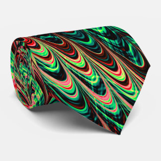 Gravata Arte Fractal Funky Boêmio Sinuoso Ondulado Trippy