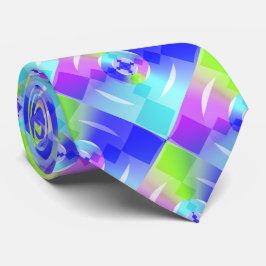 Gravata Arte Fractal Gradiente do Arco-Íris Iridescente ab